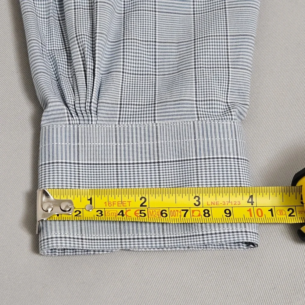 Brooks Brothers Milano Fit Plaid Dress Shirt Blue Gray Quiet Luxury  Ivy 16 34 - Picture 12 of 12
